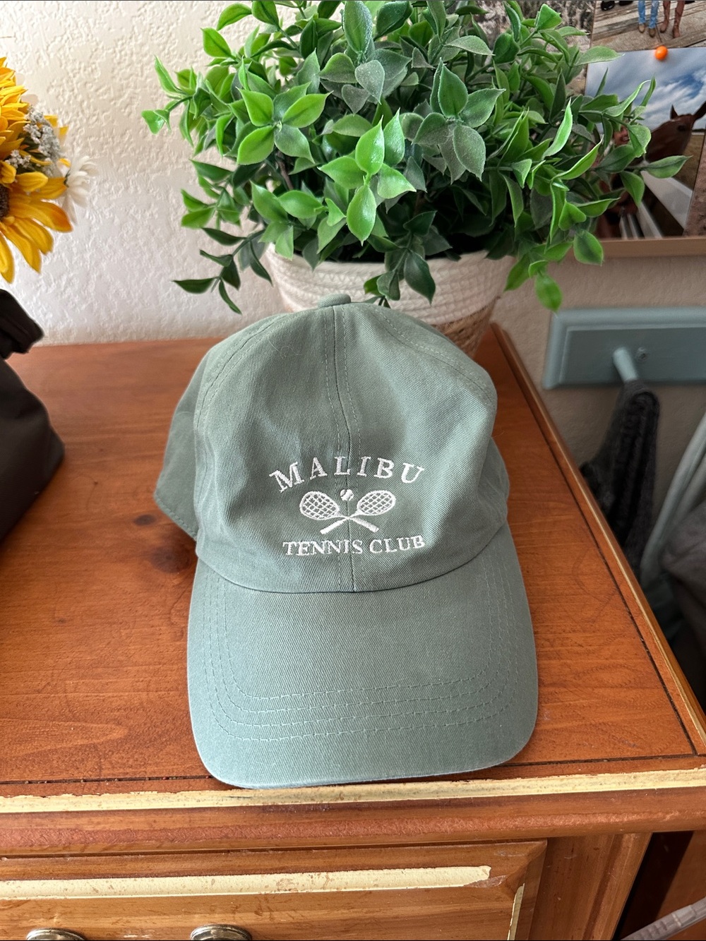 Malibu Tennis Club Olive Green Baseball Cap
